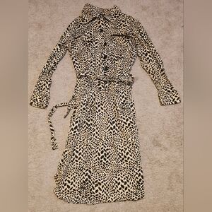 Who What Wear Knee Length Leopard Print Pinup Style Dress